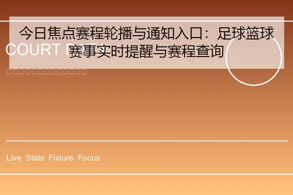 今日焦点赛程轮播与通知入口：足球篮球赛事实时提醒与赛程查询